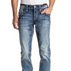 Jeans Rock Revival Revival Rock Con Inserti In Pelle E Fibbia, Skinny, Taglia 26x31